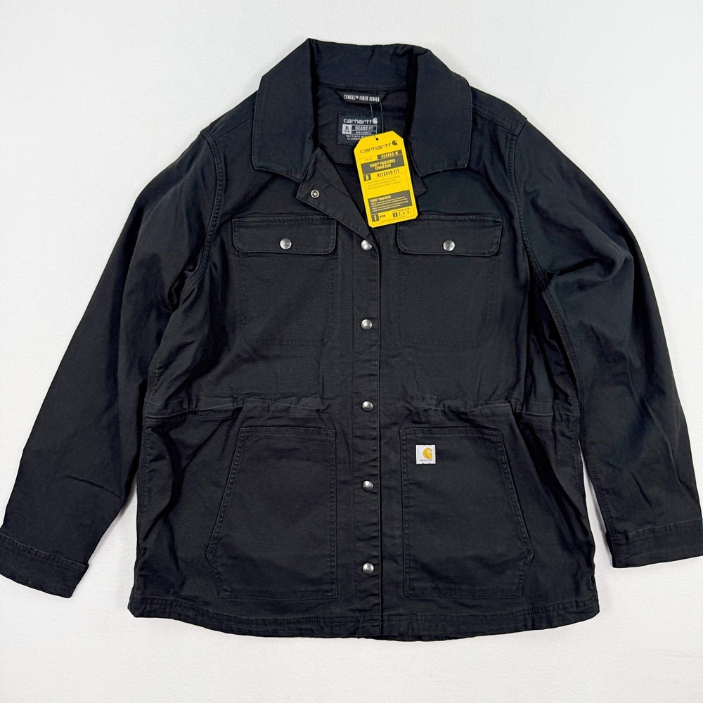 Carhartt Canvas Barn Coat / Size XL Womens / Black Relaxed Fit NEW